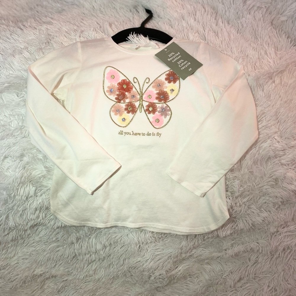 Little Girls long sleeve butterfly.
